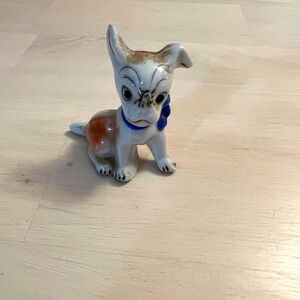 Vintage Puppy Dog with Bug on Nose Figurine Occupied Japan Ceramics